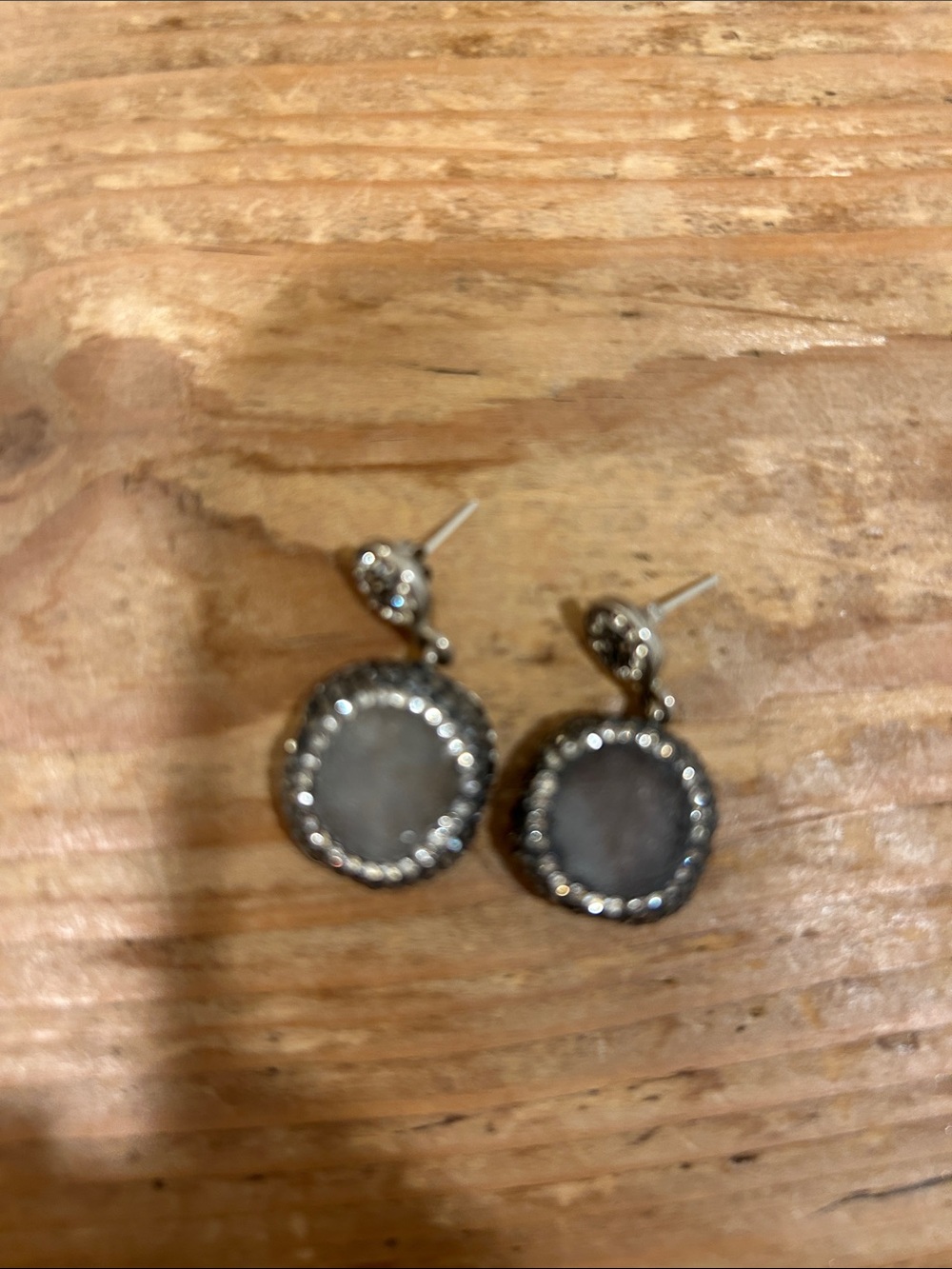 Elegant Silver-Tone Gray Drop Earrings